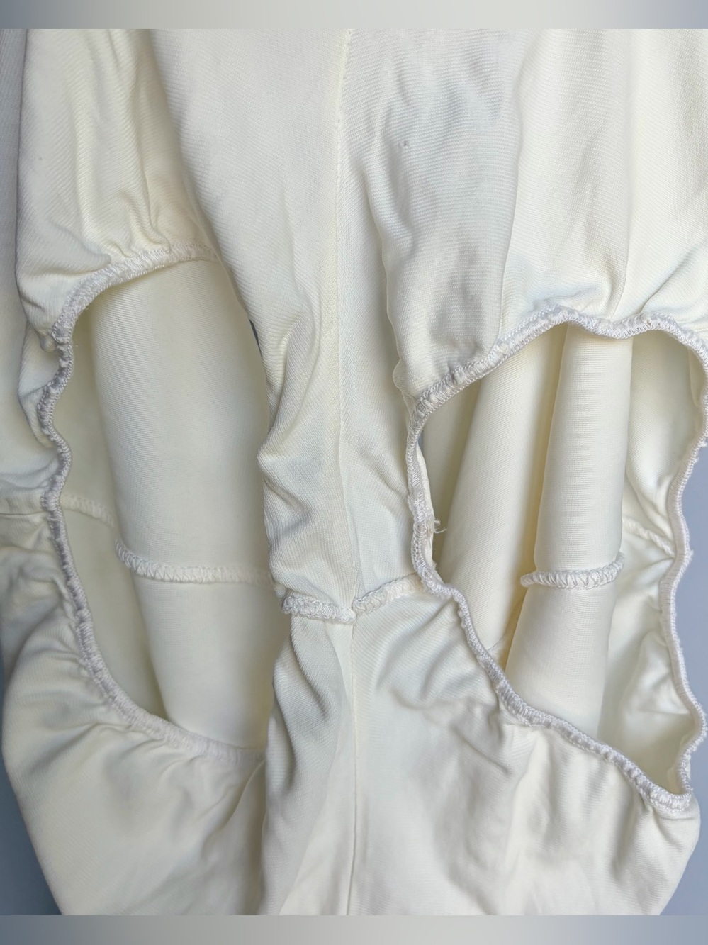 Vtg 70s Jantzen Swimsuit Playsuit Sz 16 USA Cream Stripe Pinup Romper Yacht READ - Picture 12 of 16